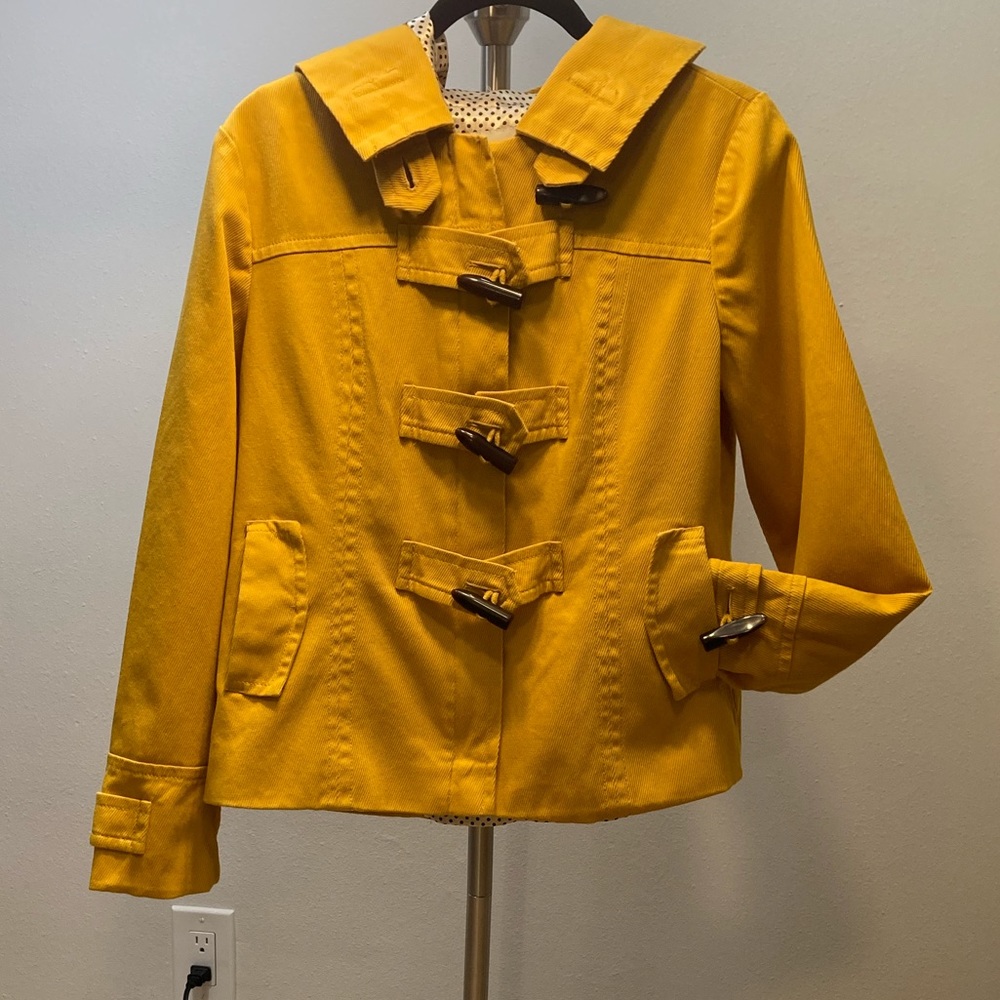 Banana Republic Yellow Hooded Toggle Jacket - Picture 3 of 13